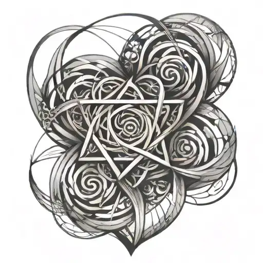 polyamory infinity heart tattoo design idea