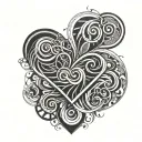 polyamory infinity heart tattoo design idea