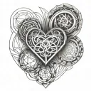 polyamory infinity heart tattoo design idea