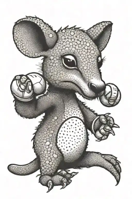 boxing kangaroo tattoo design idea