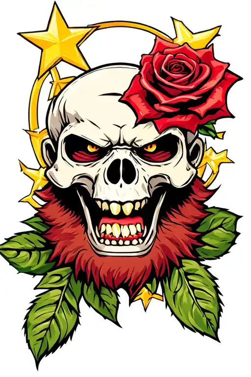skull rose, angry, gorilla, moneybags stars tattoo design idea