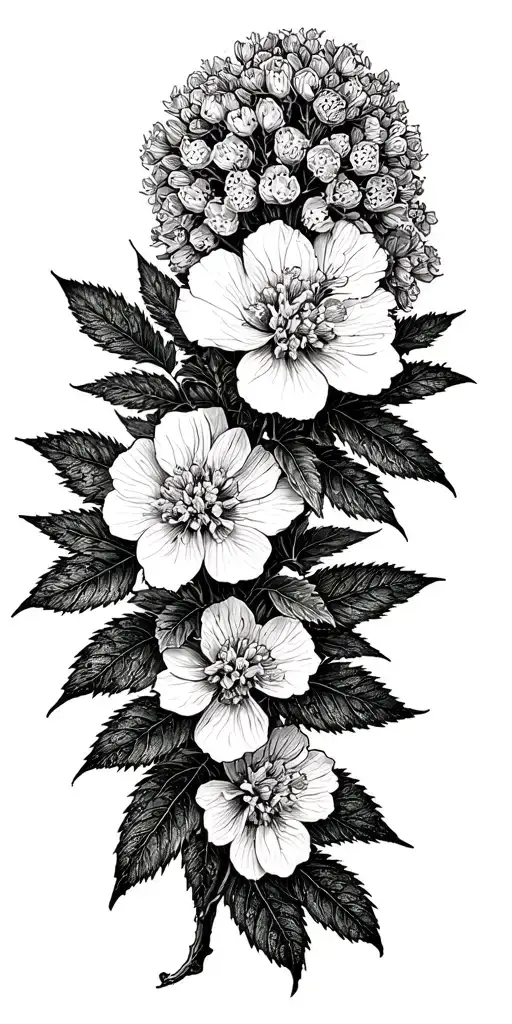 idaho syringa flowers tattoo design idea