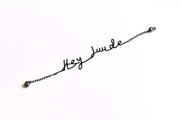 Bracelet with "Hey Jude" tattoo design idea
