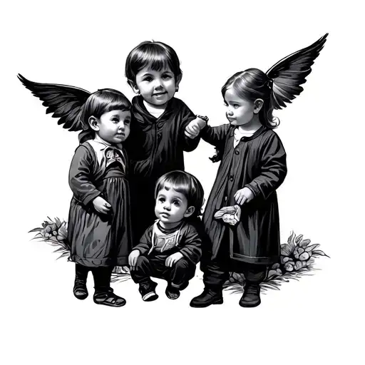 Grandchildren tattoo design idea