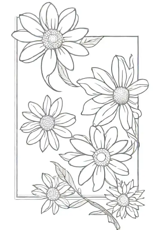 an aster and daisy intertwining. dainty and classy with pretty flowers tattoo design idea