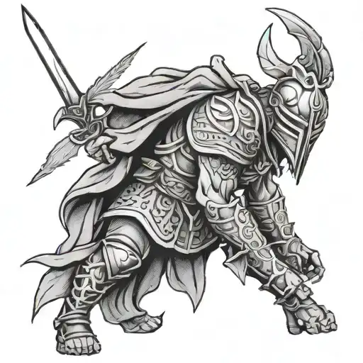 warrior of god tattoo design idea