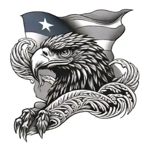philippine warrior, philiipine flag, philippine eagle, waves, mountains tattoo design idea
