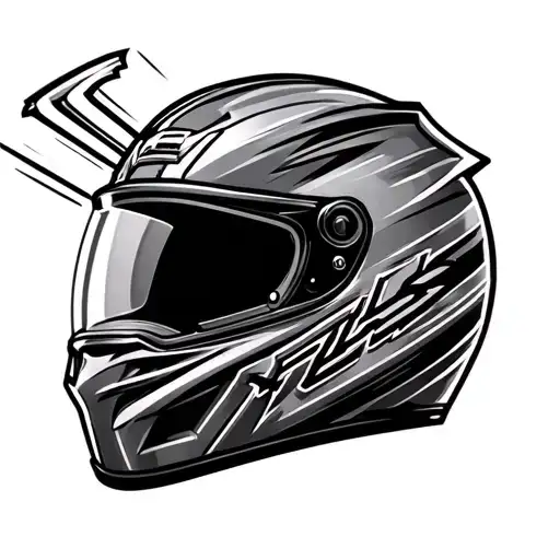 turbo drag racing helmet tattoo design idea