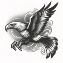 Flying Eagle soaring name JayJay around it  tattoo design idea