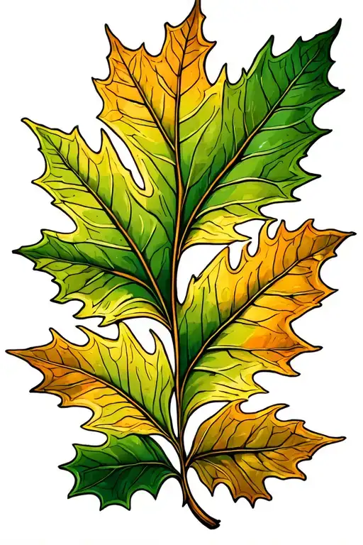 oak leaf tattoo design idea
