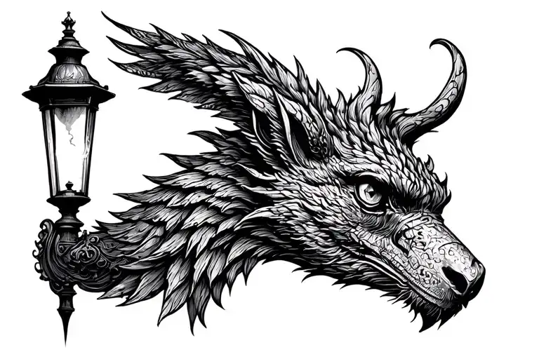 a lamp post of narnia tattoo design idea