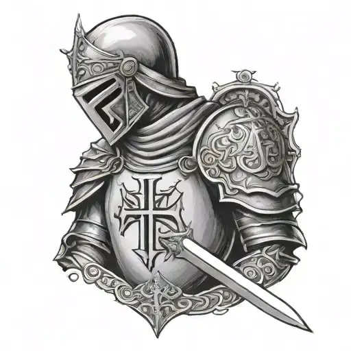 Knight Templar with the word Yahweh tattoo design idea