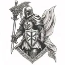 Knight Templar with the word Yahweh tattoo design idea