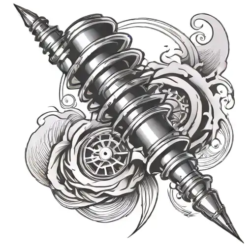 shock absorber tattoo design idea