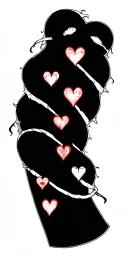 seven deadly sins vs 7 small hearts tattoo design idea