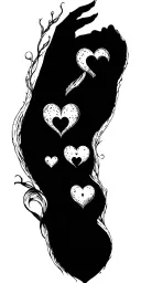 seven deadly sins vs 7 small hearts tattoo design idea