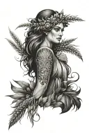Demeter cornicopia wheat tattoo design idea