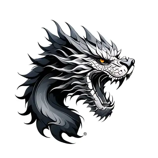 Leo Dragon tattoo design idea
