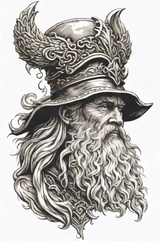 Odin watching tattoo design idea