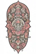 hamsa floral tattoo design idea