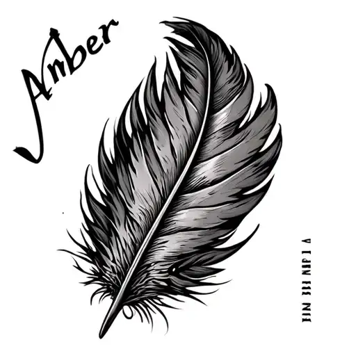 "Amber" eagle feather tattoo design idea