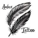 "Amber" eagle feather tattoo design idea