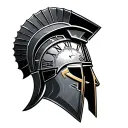 Spartan helmet with time clock tattoo design idea