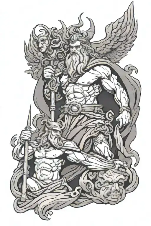 hades zeus and poseidon tattoo design idea