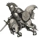 crusader knight tattoo design idea