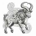 Create a tattoo with these zodiac symbol animal: Capricorn, cancer, Aries, Leo, Scorpio, Sagittarius. It would go on the tattoo design idea