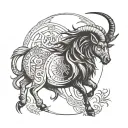 Create a tattoo with these zodiac symbol animal: Capricorn, cancer, Aries, Leo, Scorpio, Sagittarius. It would go on the tattoo design idea