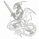 Sword Dragon Slayer tattoo design idea