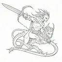 Sword Dragon Slayer tattoo design idea