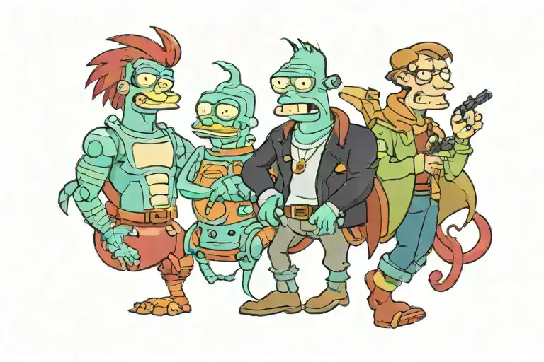futurama characters tattoo design idea