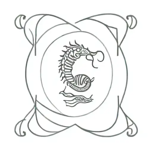 scorpio and aries zodiac signs tattoo design idea