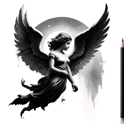 time 369  mathematics angel tattoo design idea