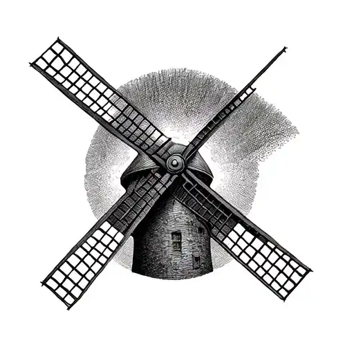 Windmill tattoo design idea