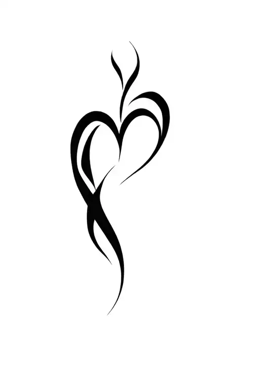 heart, tribal design representing love tattoo design idea