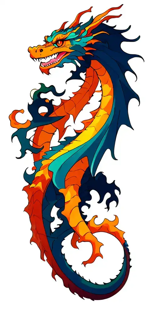dragon cross tattoo design idea