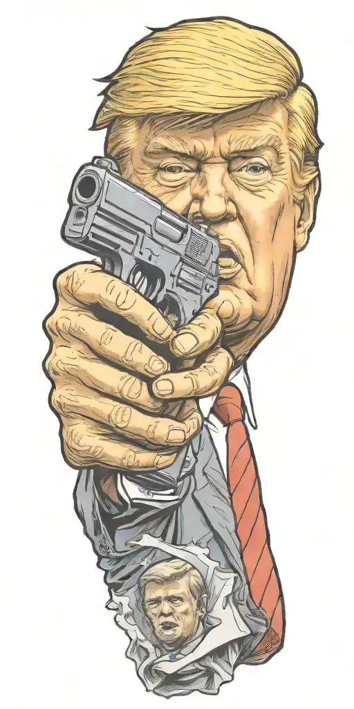 trump hold gun you missed bitch tattoo design idea