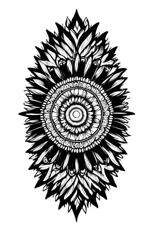 mandala hypnosis starburst tattoo design idea