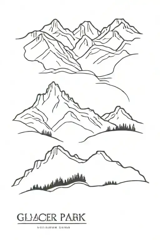 glacier national park Montana tattoo design idea