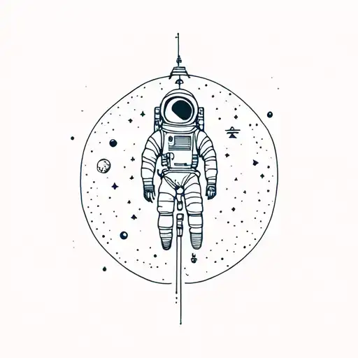 Space exploration tattoo design idea