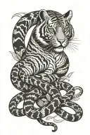 tiger snake wrapped tattoo design idea
