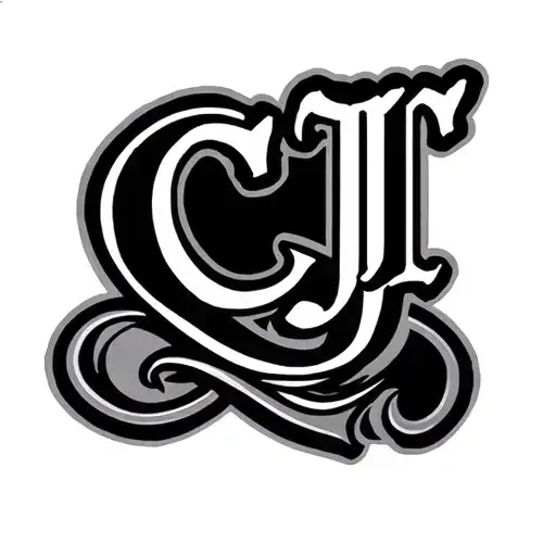 "CJ" "CJ" C J tattoo design idea
