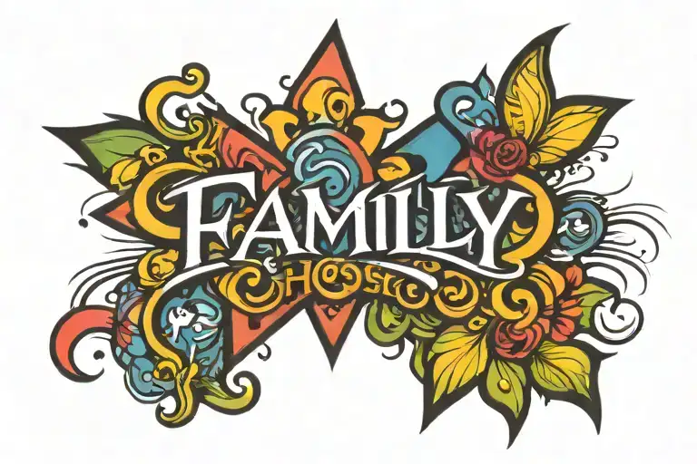 FAMILY IS CHOSEN tattoo design idea