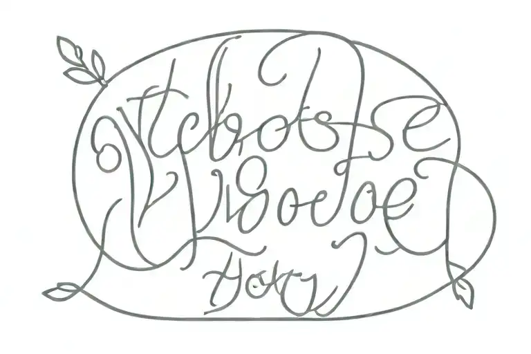 the words "I choose who I love and I choose you" romantic girly font very minimalistic  tattoo design idea