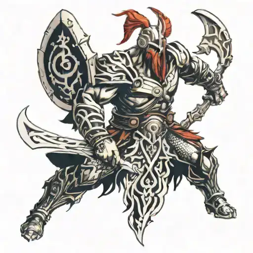 ares god of war tattoo design idea