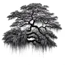 Spanish Moss Tree tattoo design idea