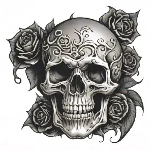 skull evil tattoo design idea